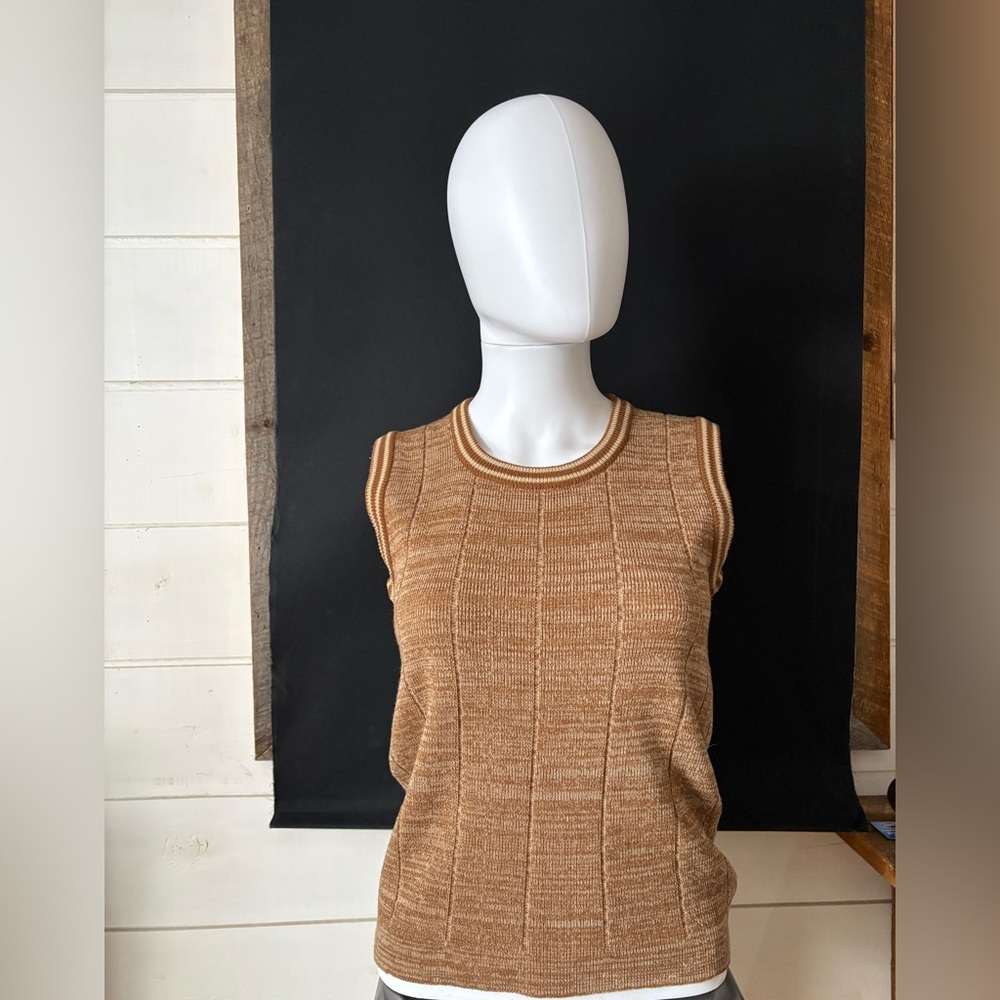 Vintage Knit Top in Camel and Tan Marled